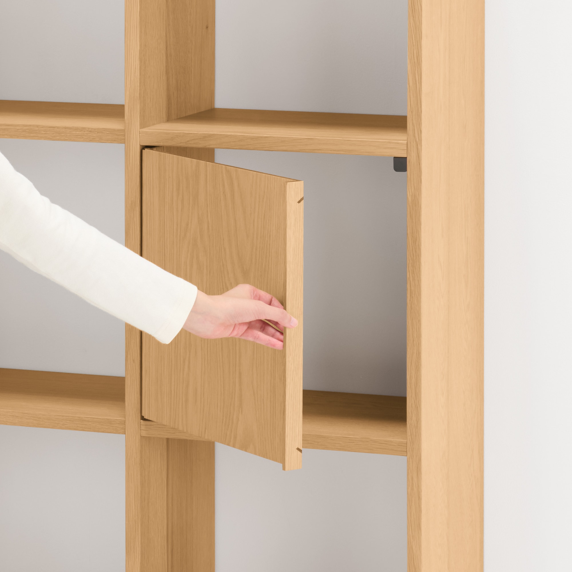 スタッキングシェルフ　木製扉　オーク材突板