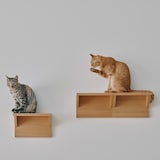 壁に付けられる家具猫用ステップ　オーク材突板