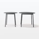 中でも外でも使える　丸テーブル　アルミ脚　大