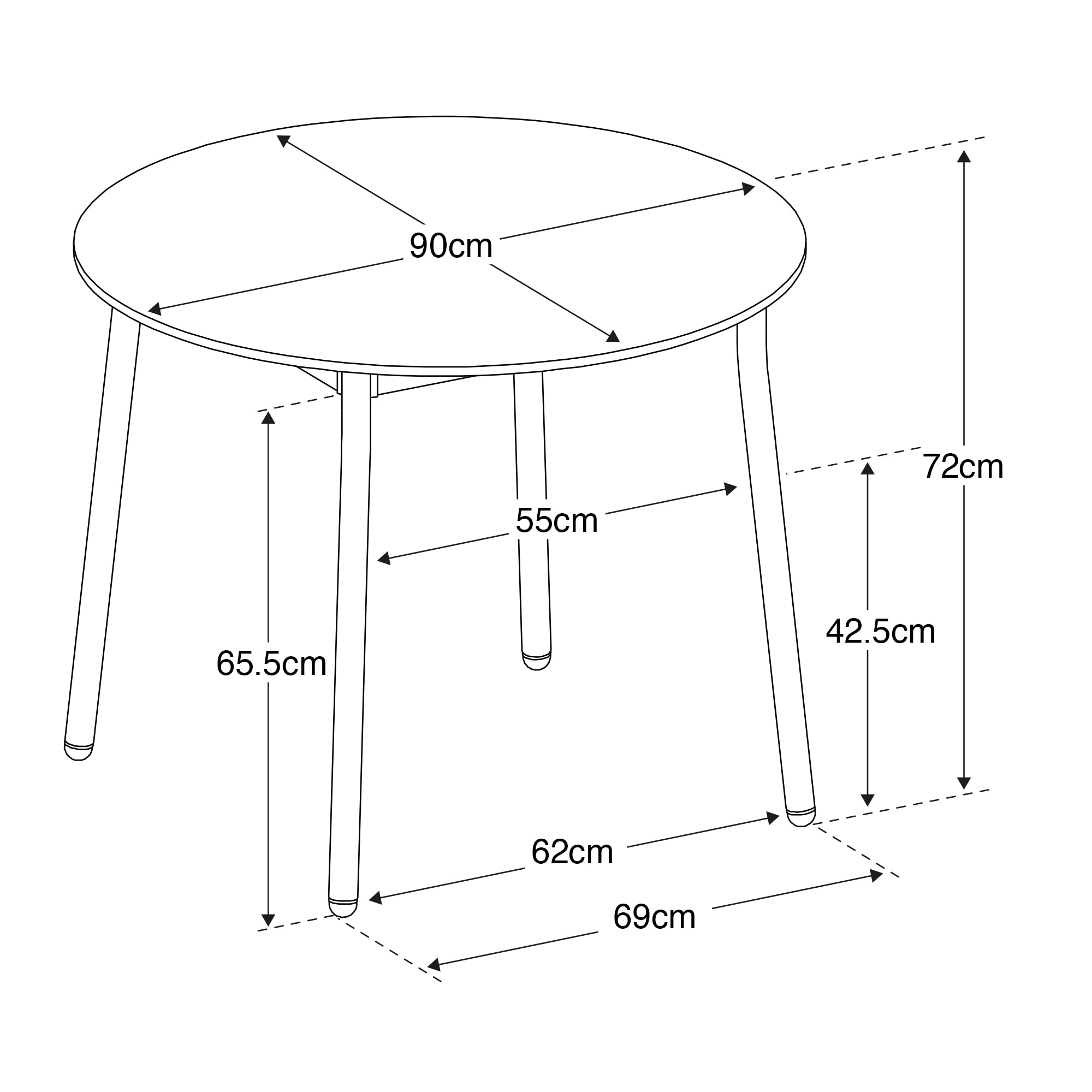 中でも外でも使える　丸テーブル　大 中でも外でも使える 丸テーブル アルミ脚 大 | 無印良品