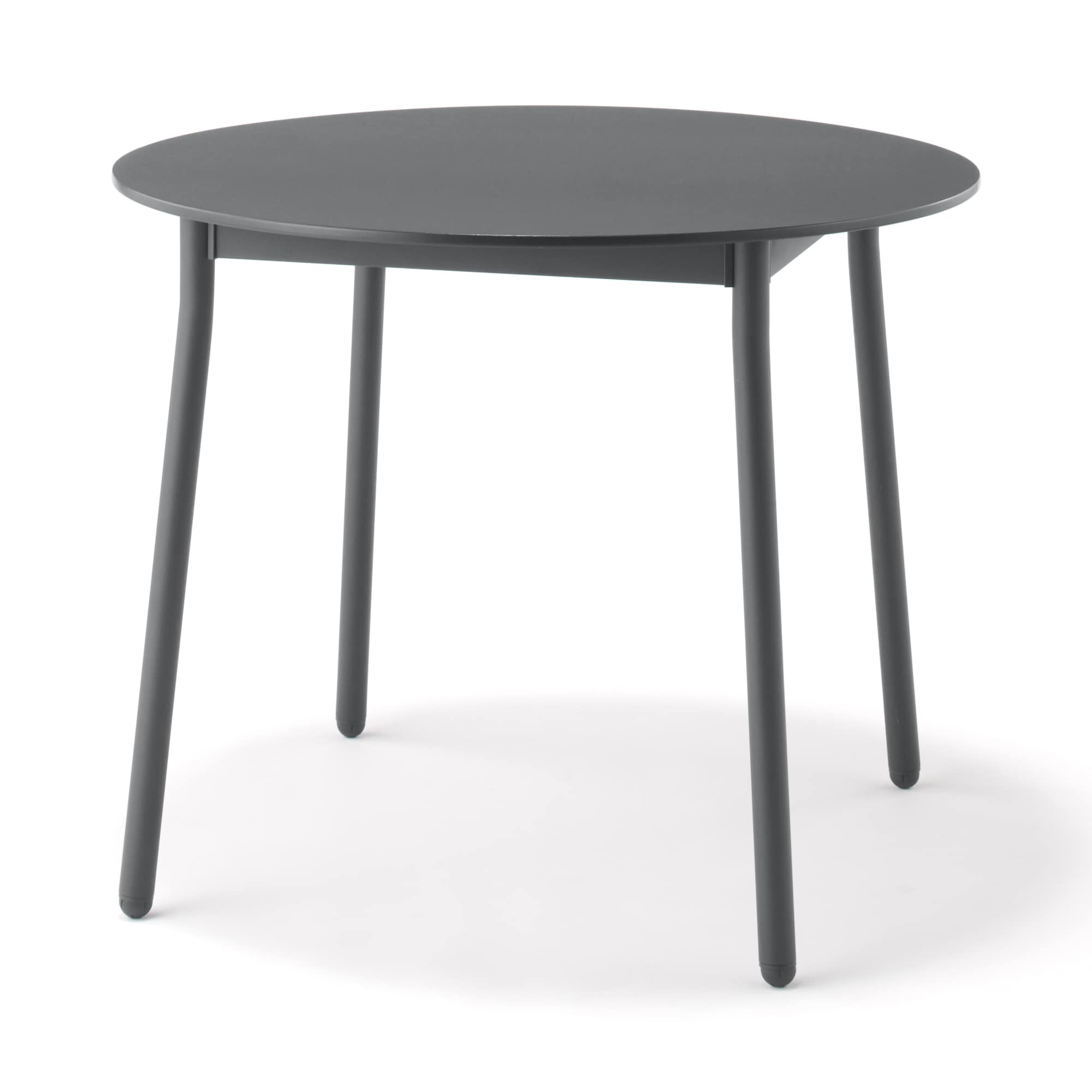 中でも外でも使える　丸テーブル　アルミ脚　大