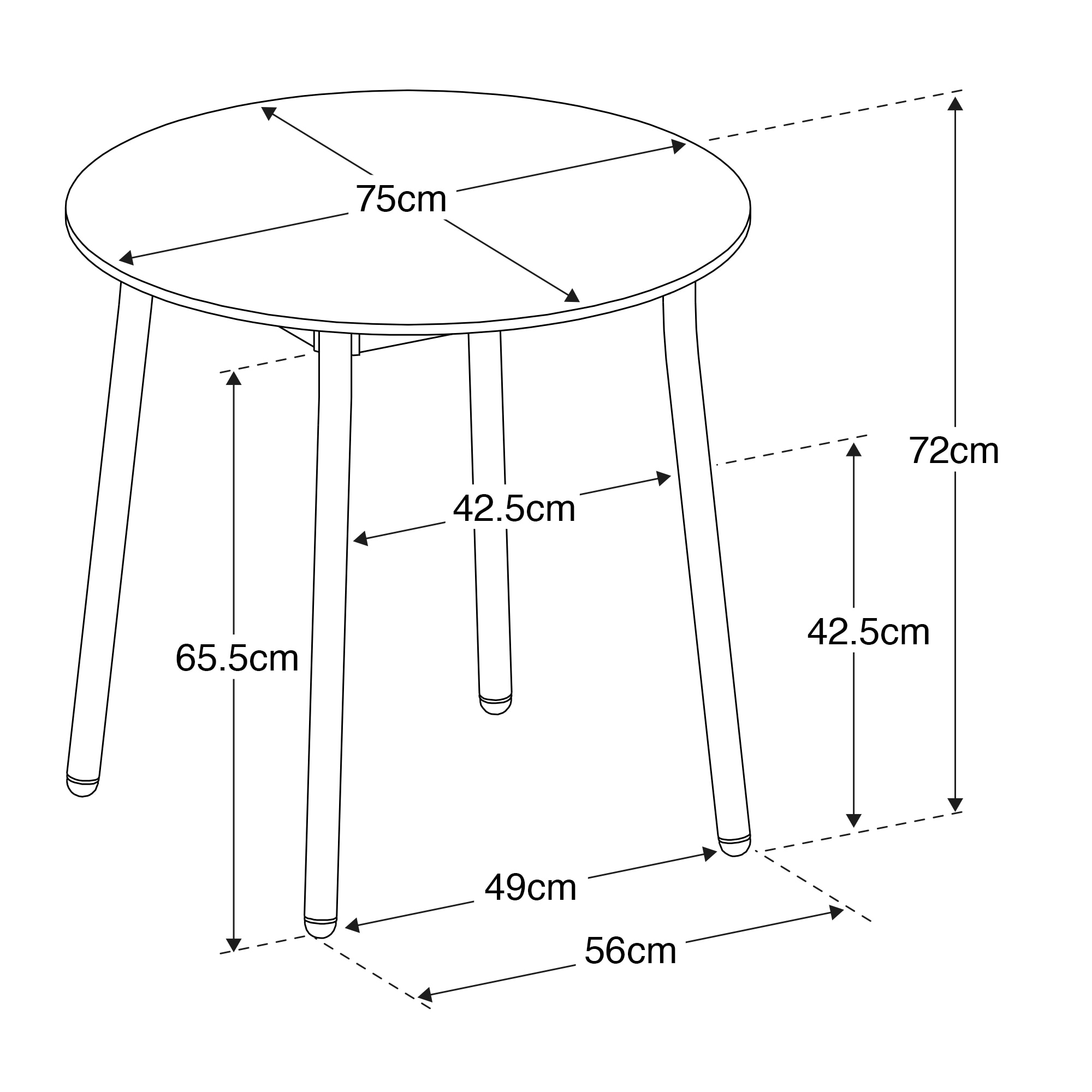 中でも外でも使える　丸テーブル　アルミ脚　小