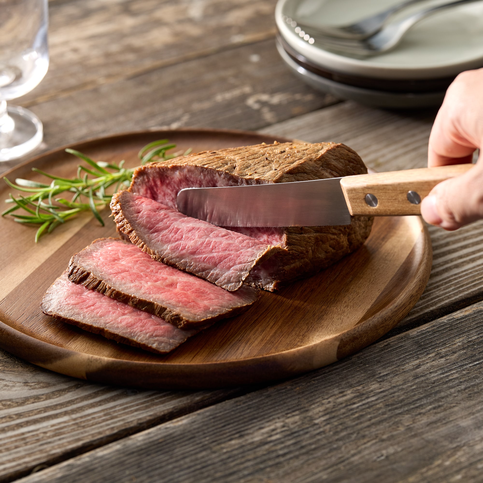 木柄　しなるテーブルナイフ