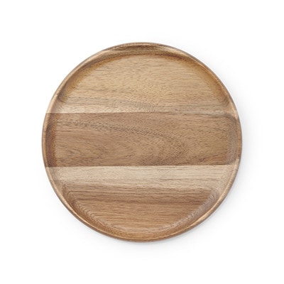 アカシア　お皿にもなるカッティングボード　丸型　約直径２１×高さ１．５ｃｍ