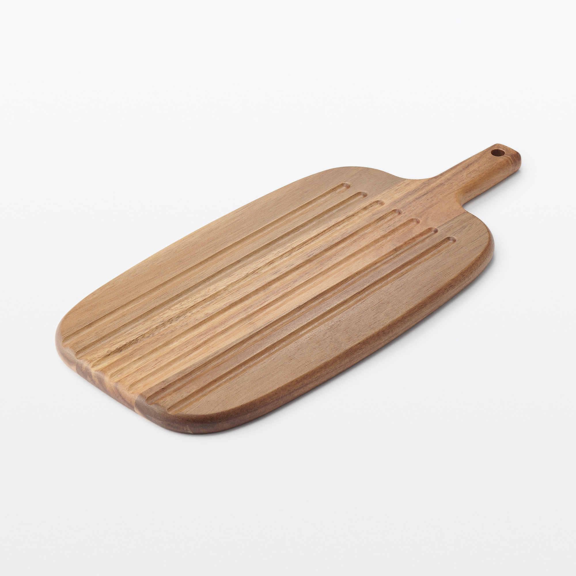 アカシア　両面使えるカッティングボード　持ち手付き　大