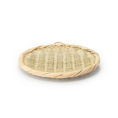 竹材　ござ目編み　盆ザル　小・大