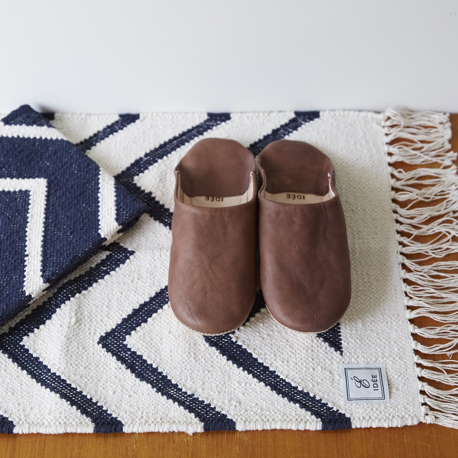 MUJI (無印良品) - バブーシュ    Lサイズ　焼印あり IDEE］IDEEバブーシュ S ライトブラウン | 無印良品