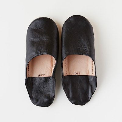 MUJI (無印良品) - バブーシュ    Lサイズ　焼印あり IDEE］IDEEバブーシュ S ライトブラウン | 無印良品