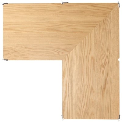 ステンレスユニットシェルフ　追加棚　コーナータイプ　オーク材