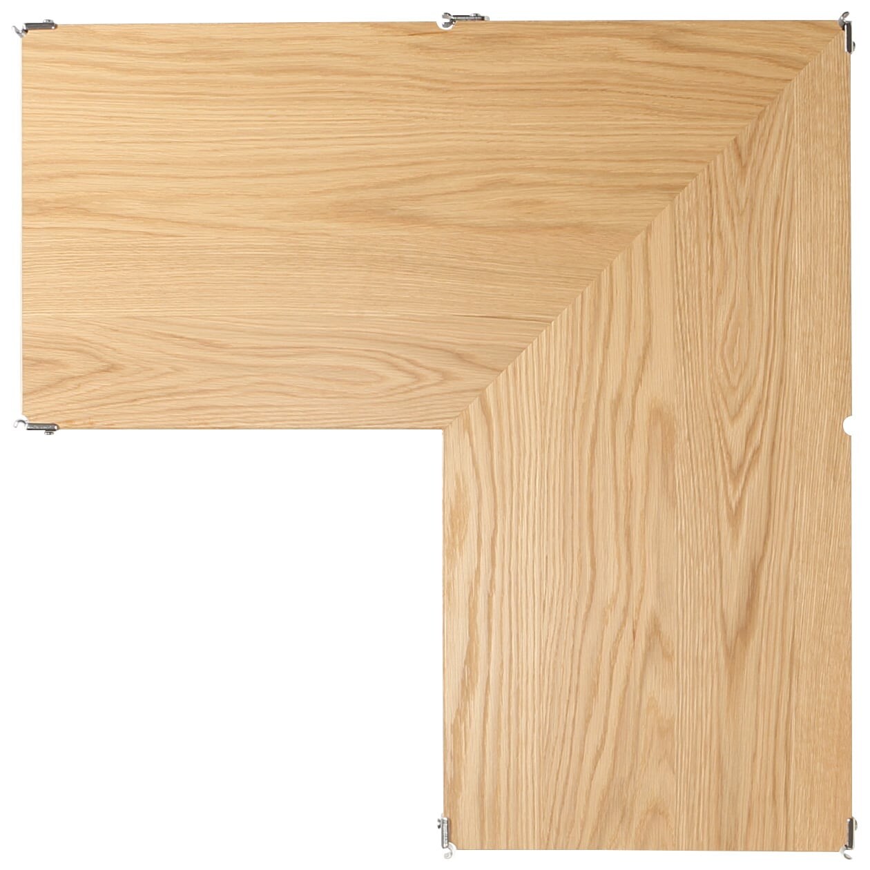 ステンレスユニットシェルフ　追加棚　コーナータイプ　オーク材