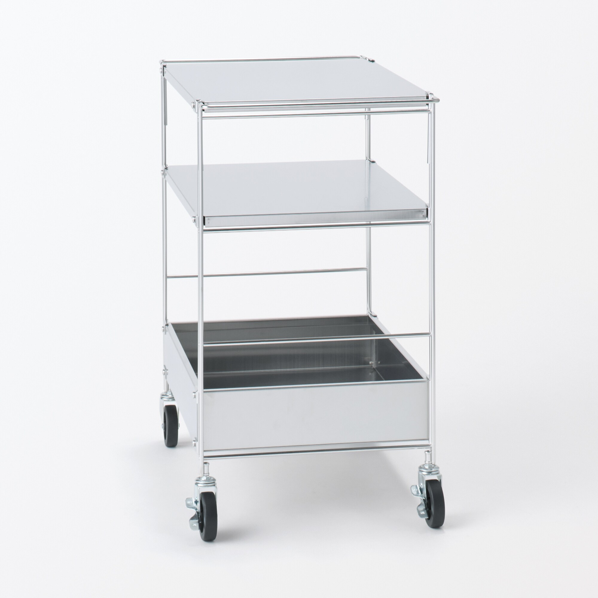 ステンレスユニットシェルフワゴンセット | 無印良品