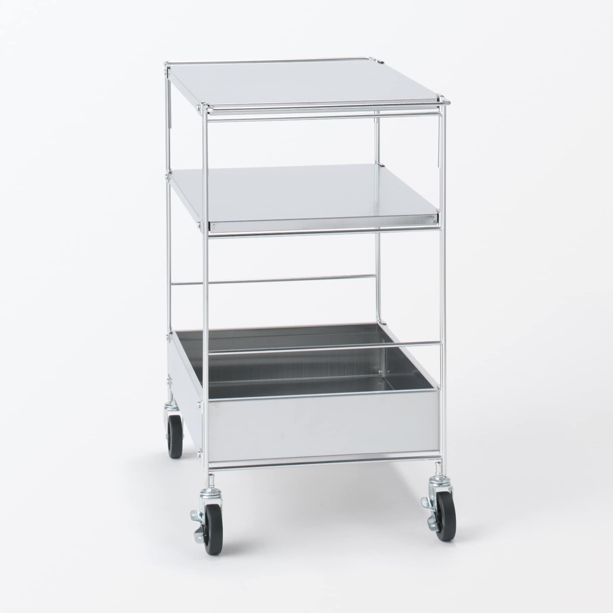 ステンレスユニットシェルフワゴンセット