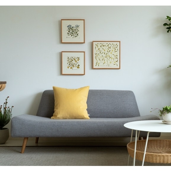 ［ＩＤＥＥ］カレイド　クッションカバー　４０ｃｍ角　マスタード