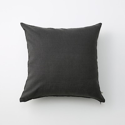 KAZKAZ❤パイピングクッションカバー❤black＆grey IDEE］AIRY リネンクッションカバー 45cm角 グレージュ