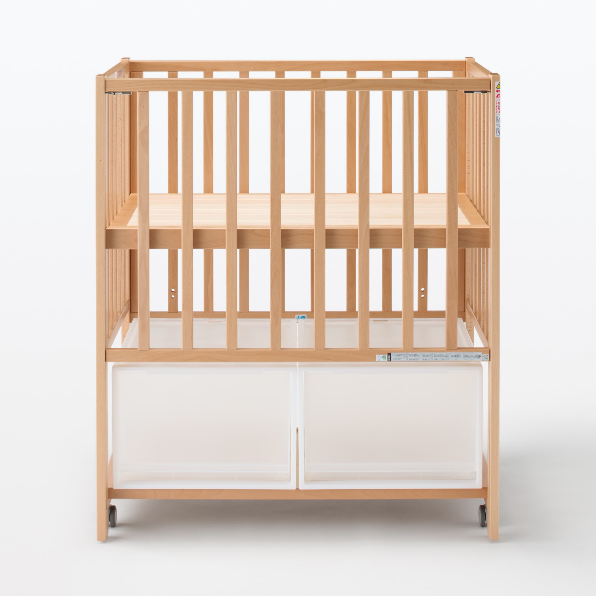 ビーチ材　ベビーベッド