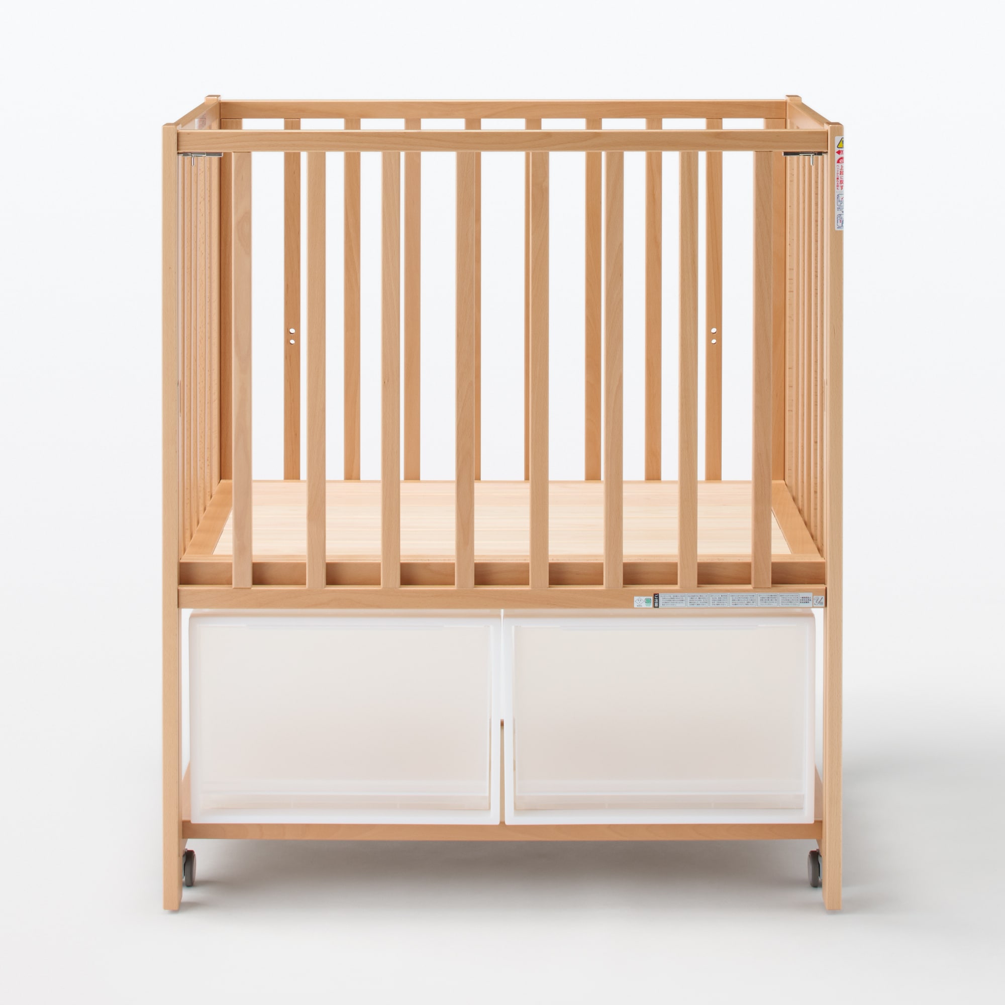 ビーチ材　ベビーベッド