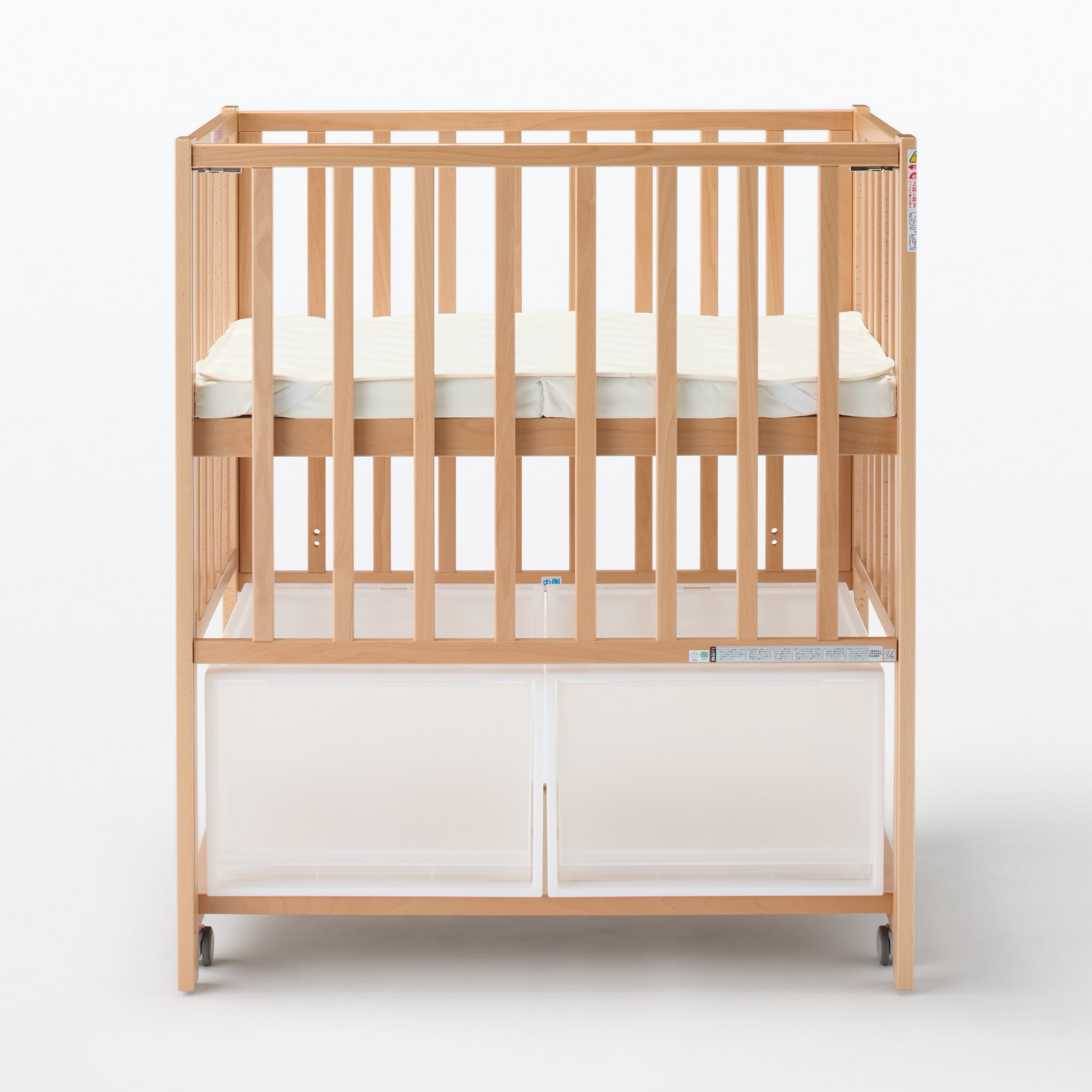 ビーチ材　ベビーベッド