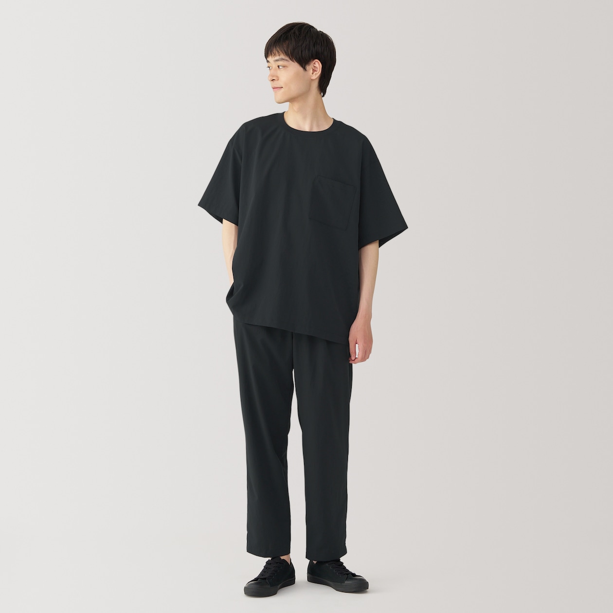 紳士　風を通すストレッチ半袖Ｔシャツ