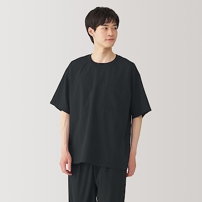 紳士　風を通すストレッチ半袖Ｔシャツ（ポケットあり）