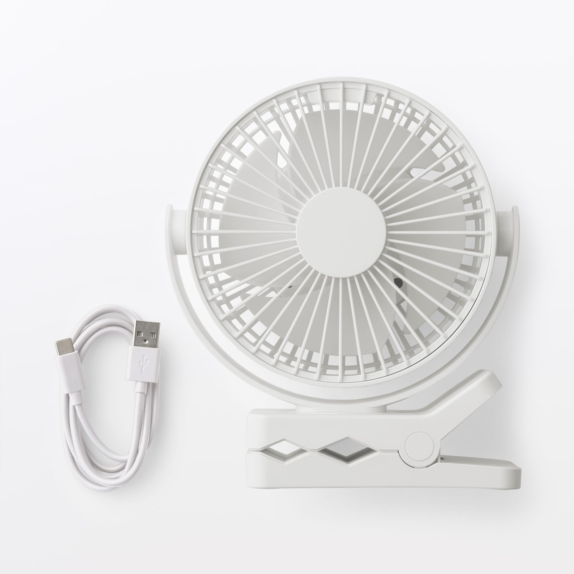 置いても使える　充電式クリップファン