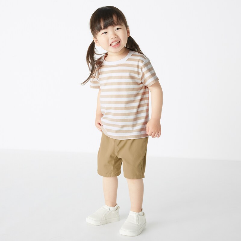 ベビー あたまするっと クルーネック半袖Tシャツ（ボーダー） | 無印良品