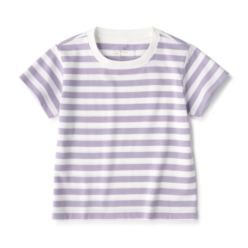 ベビー あたまするっと クルーネック半袖Tシャツ（ボーダー） | 無印良品