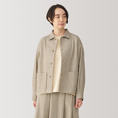 婦人　ウール混シャツジャケット