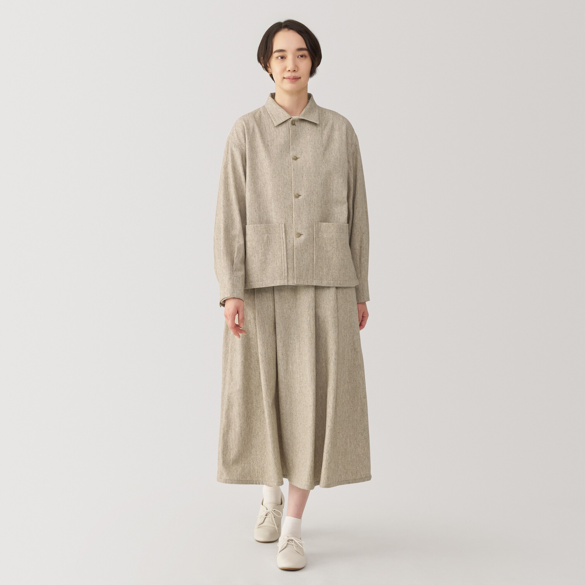 婦人　ウール混シャツジャケット