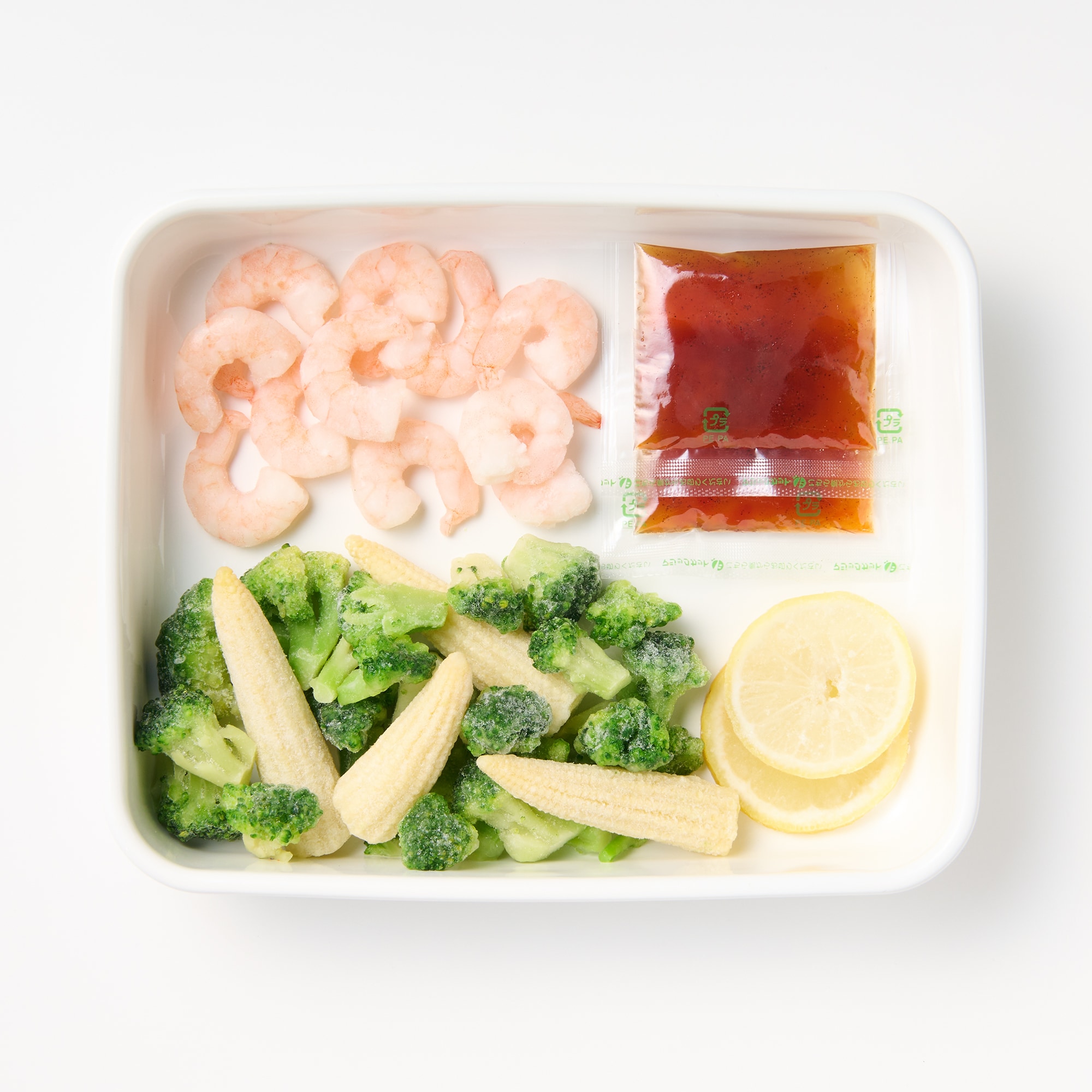 フライパンでつくるミールキット　海老のレモンソテー