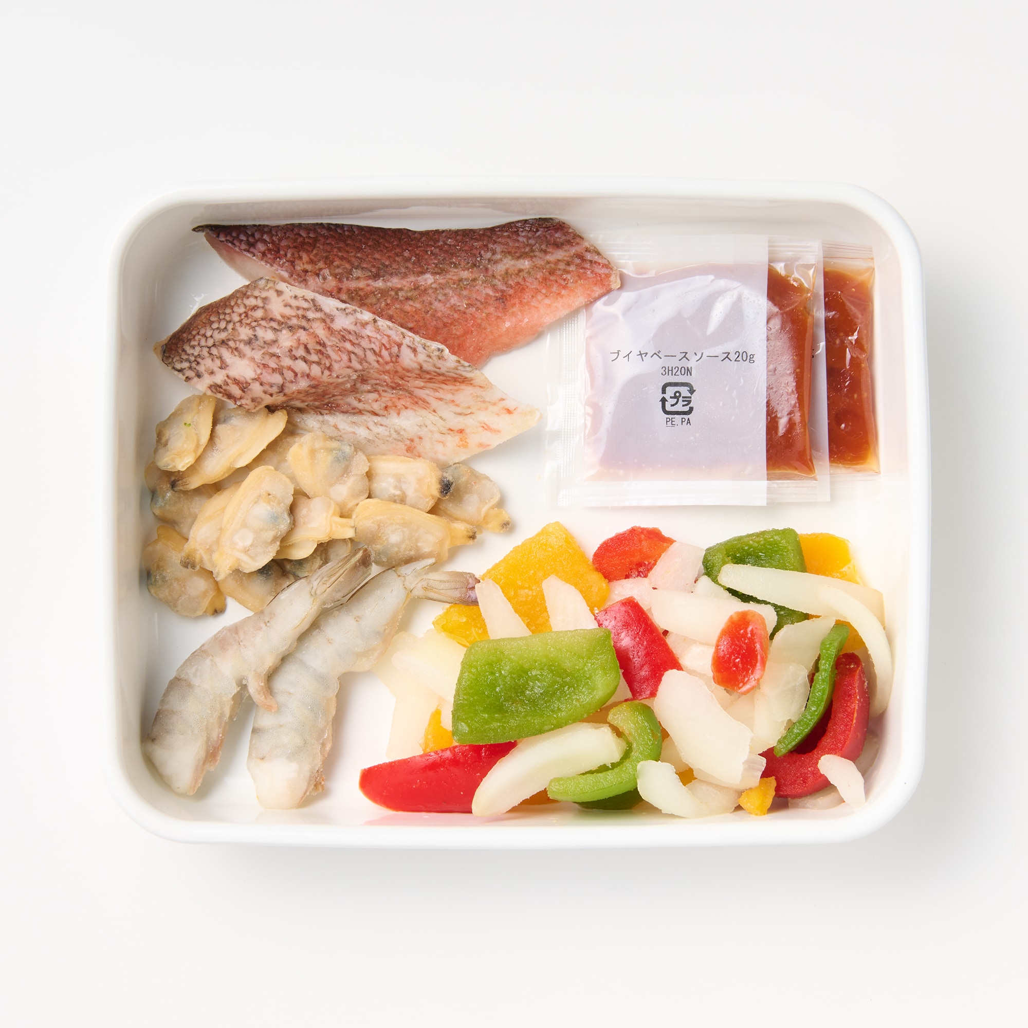 フライパンでつくるミールキット　３種の魚介のブイヤベース