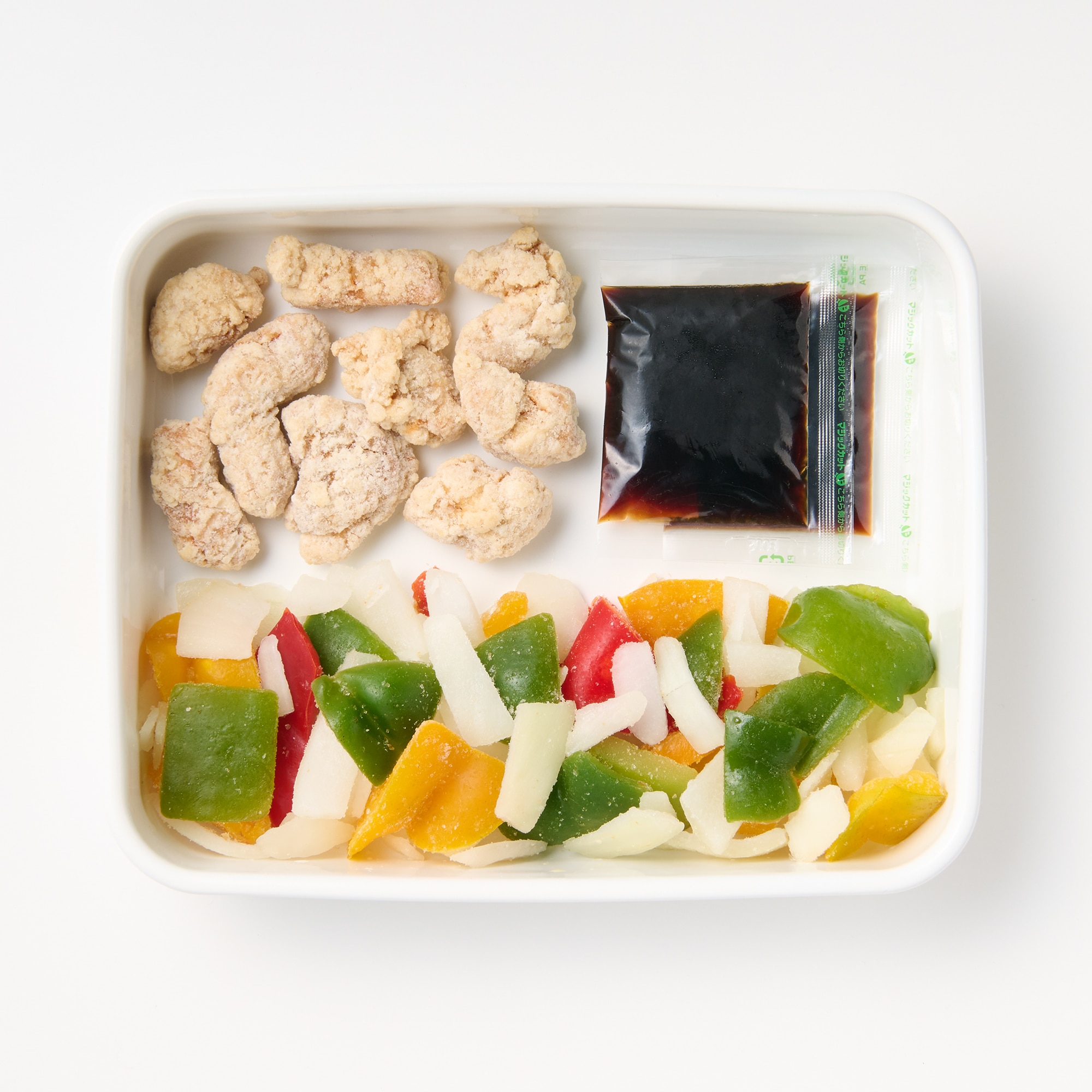 フライパンでつくるミールキット　豚肉の黒酢ソース炒め