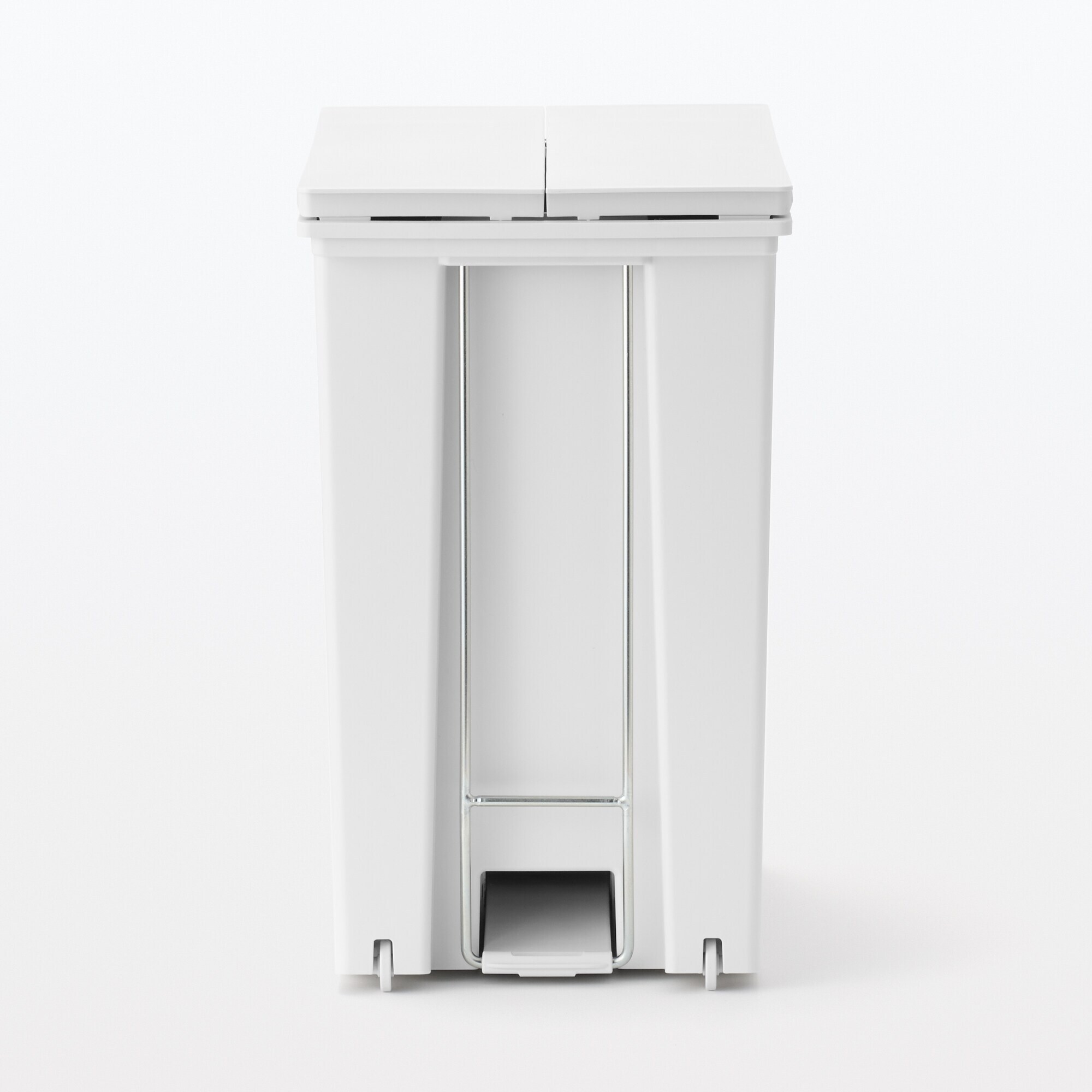 【海外】ポリプロピレン入り　ペダル式ダストボックス　両開きフタ付き