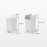 【海外】ポリプロピレン入り　ペダル式ダストボックス　両開きフタ付き