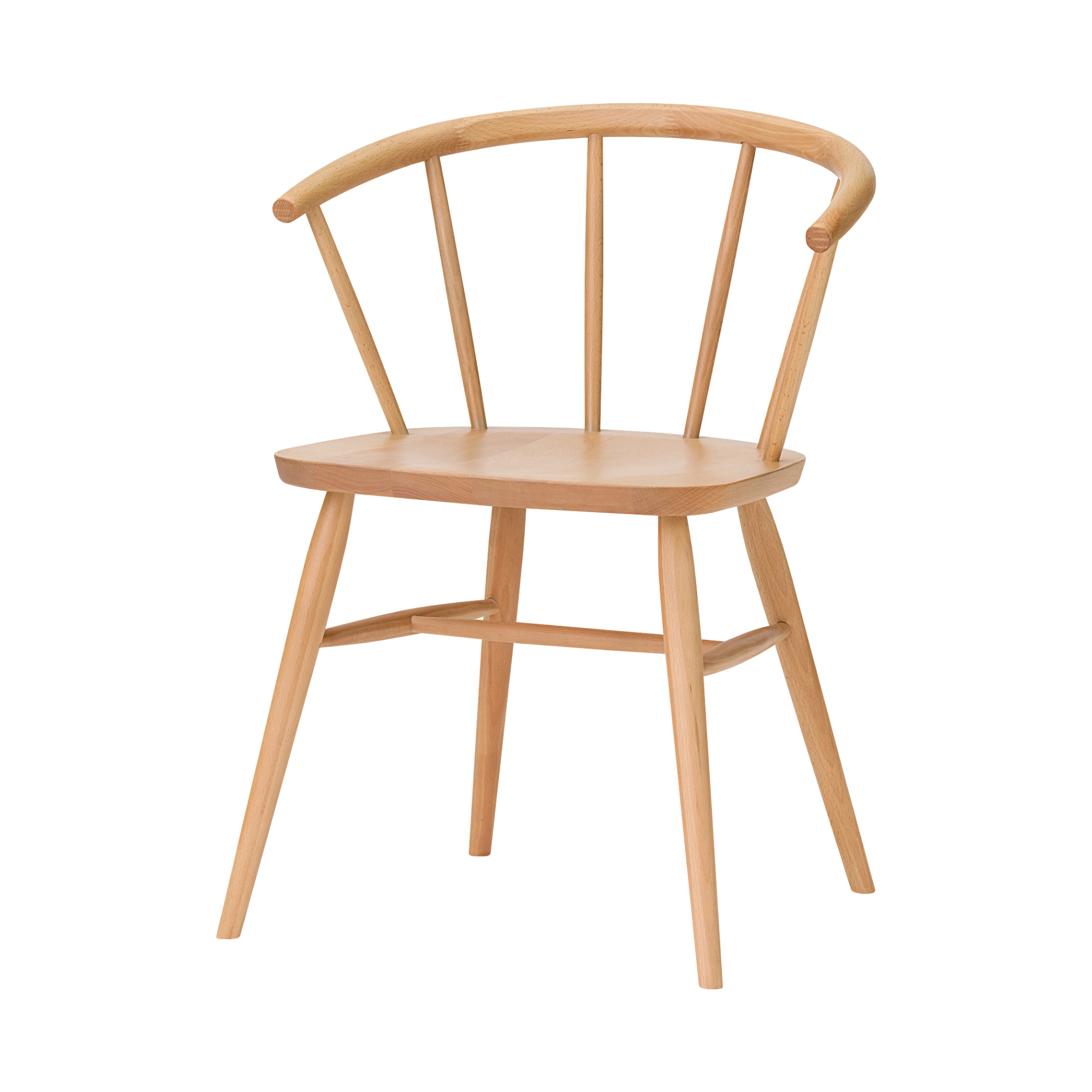 ブナ材アームチェア　丸脚