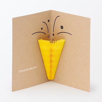 ハニカムペーパー　メッセージカード　クラッカー　約１５０×１００ｍｍ　シール・封筒付