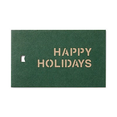 タグにもなるメッセージカード　ＨＡＰＰＹ　ＨＯＬＩＤＡＹＳ　２枚・約５５×９１ｍｍ　シール・封筒付