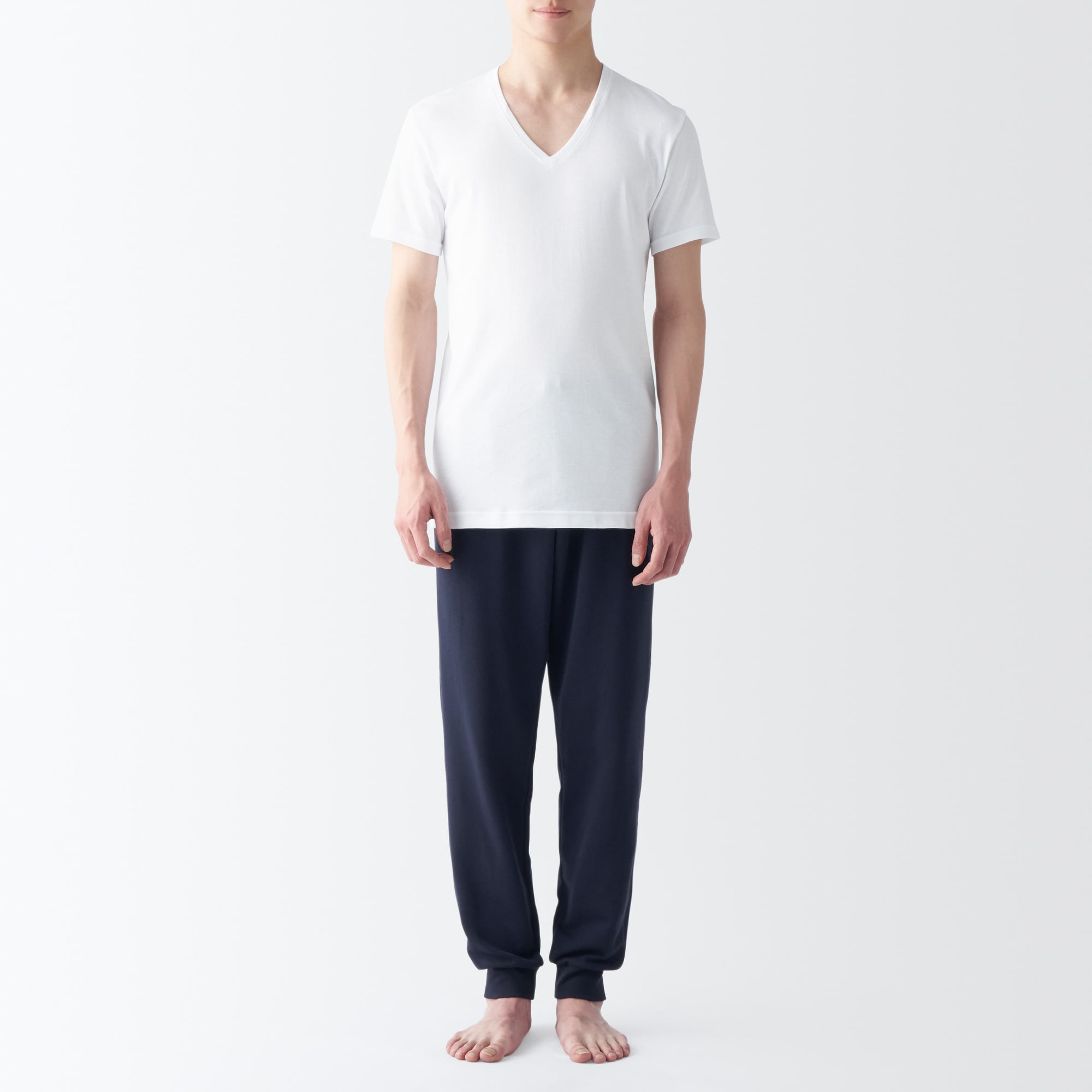 紳士　さらっと綿　Ｖネック半袖Ｔシャツ