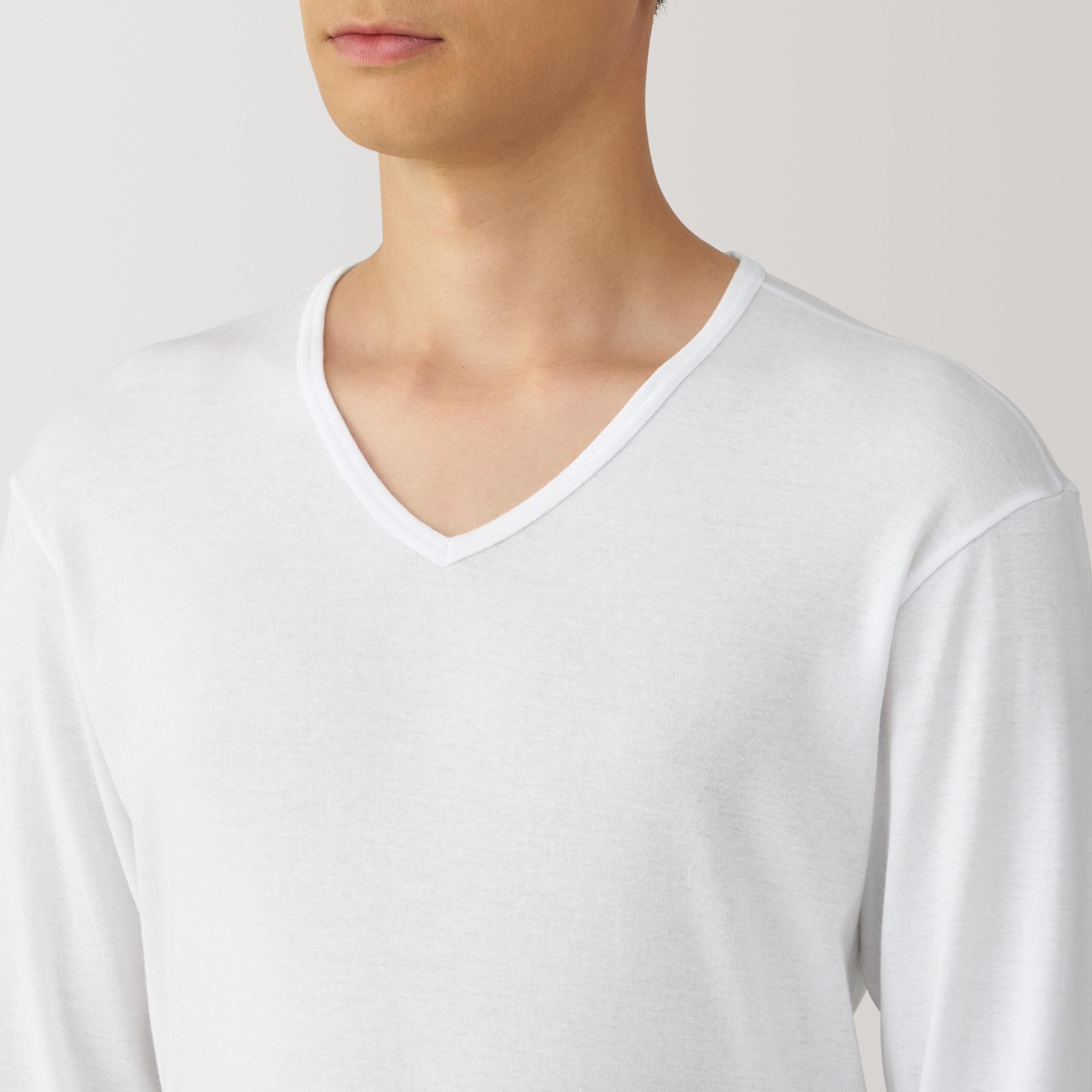 紳士　あったか綿　Ｖネック長袖Ｔシャツ