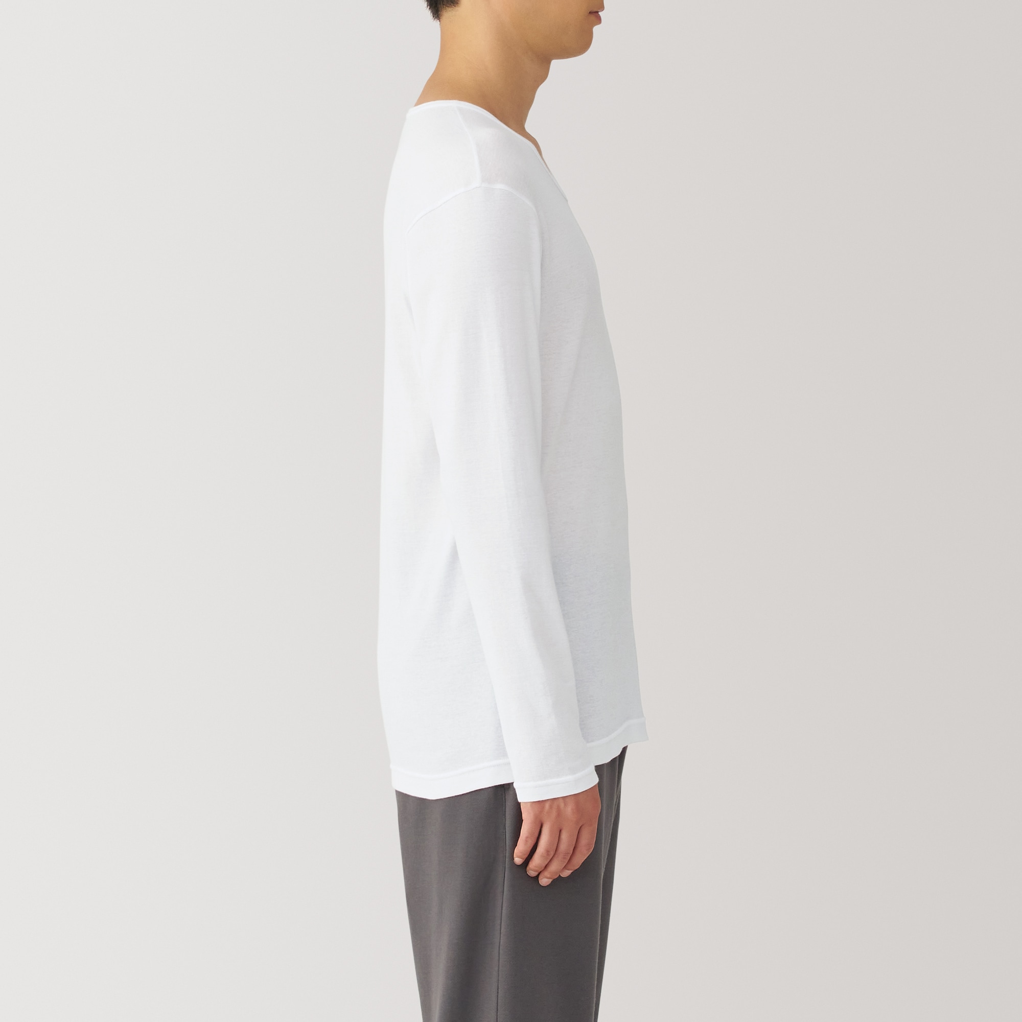 紳士　あったか綿　Ｖネック長袖Ｔシャツ