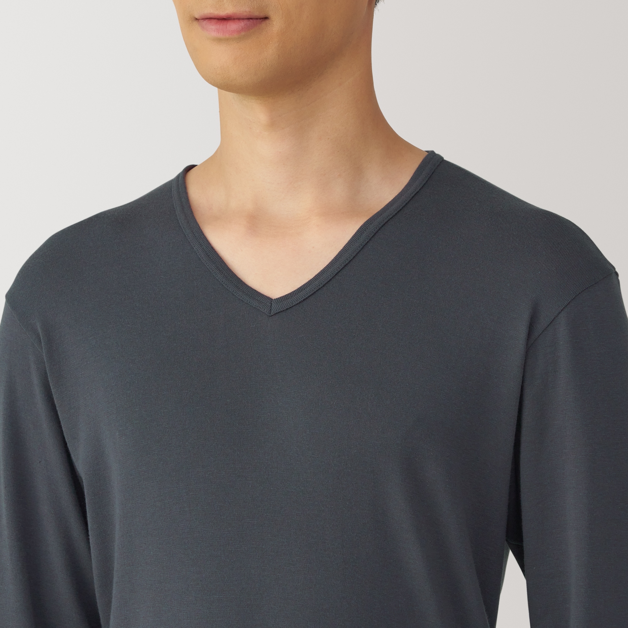 紳士　あったか綿　Ｖネック長袖Ｔシャツ