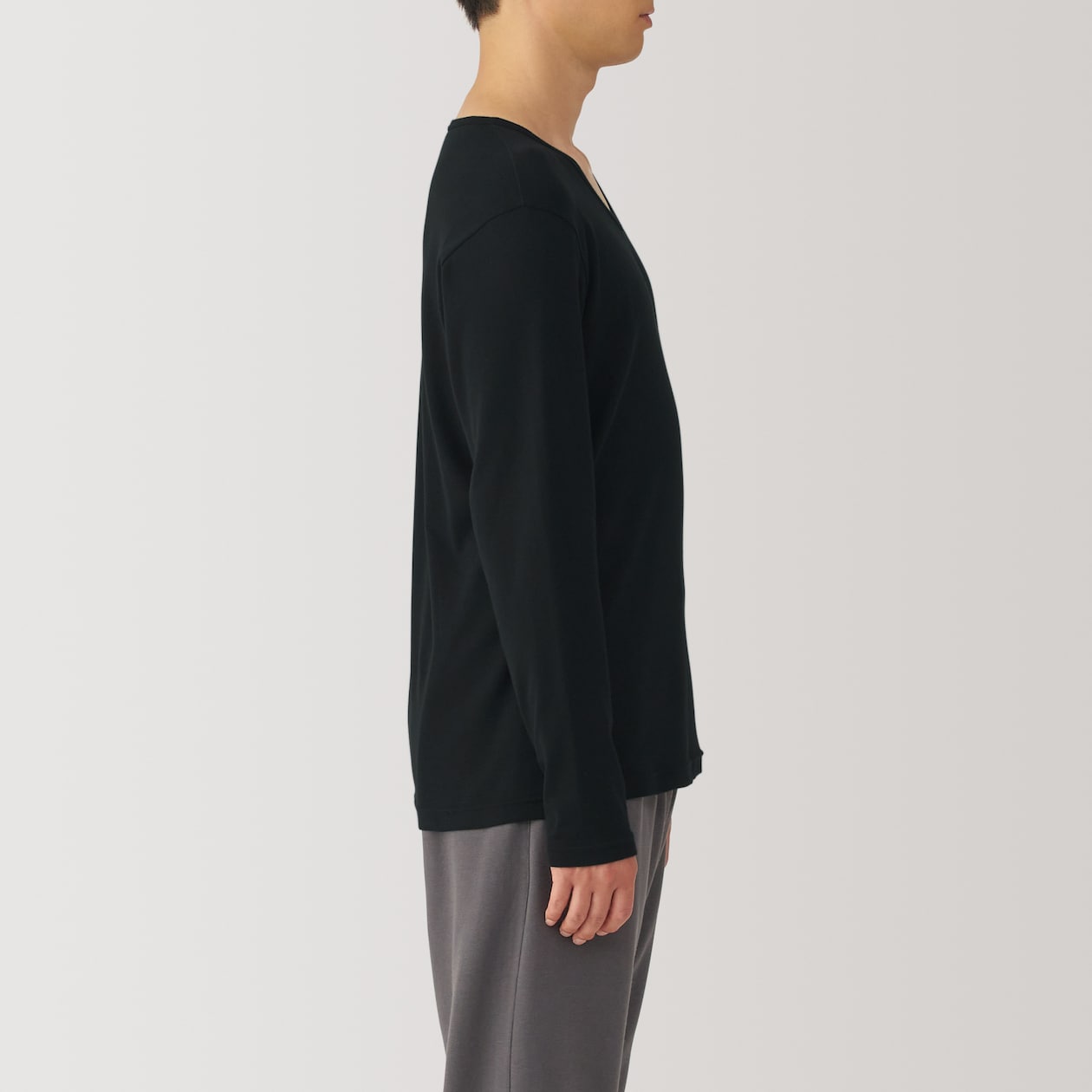 紳士　あったか綿　Ｖネック長袖Ｔシャツ