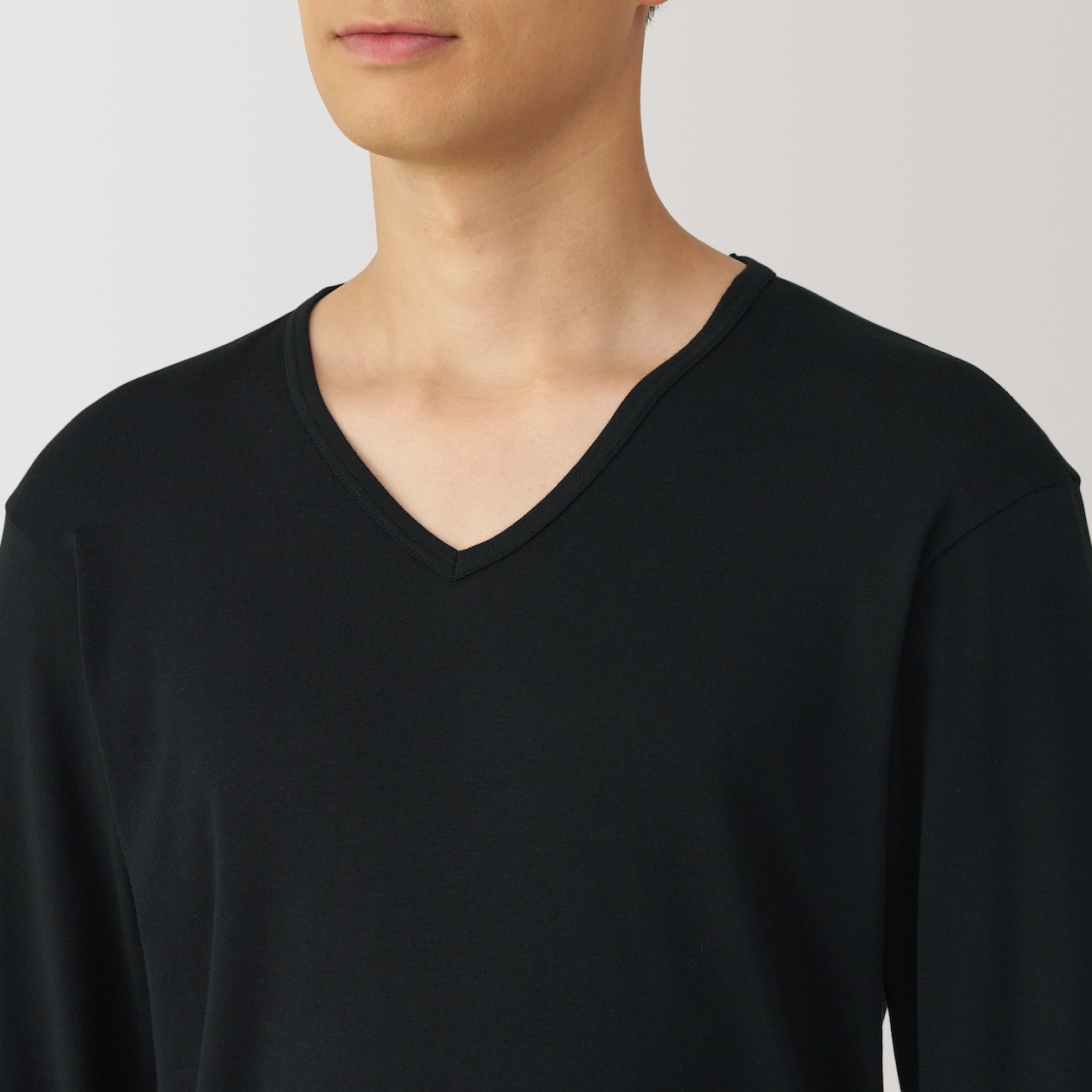 紳士　あったか綿　Ｖネック長袖Ｔシャツ