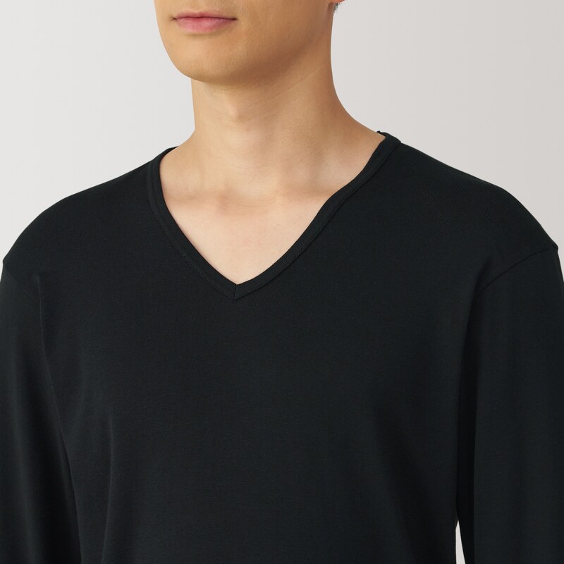 紳士 あったか綿 Vネック長袖Tシャツ | 無印良品