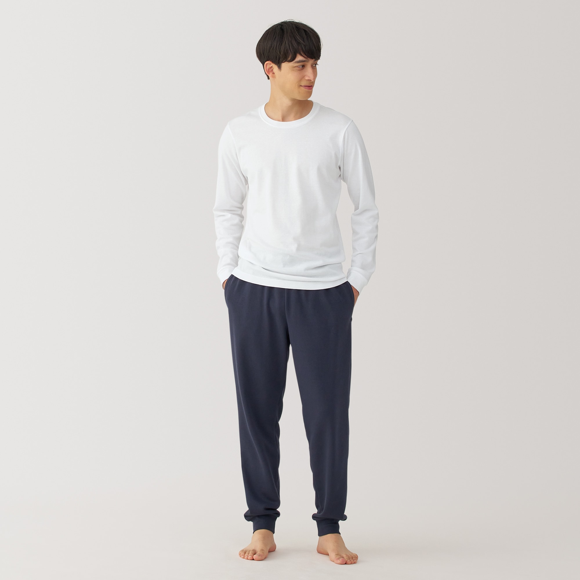 紳士　あったか綿　厚手　クルーネック長袖Ｔシャツ
