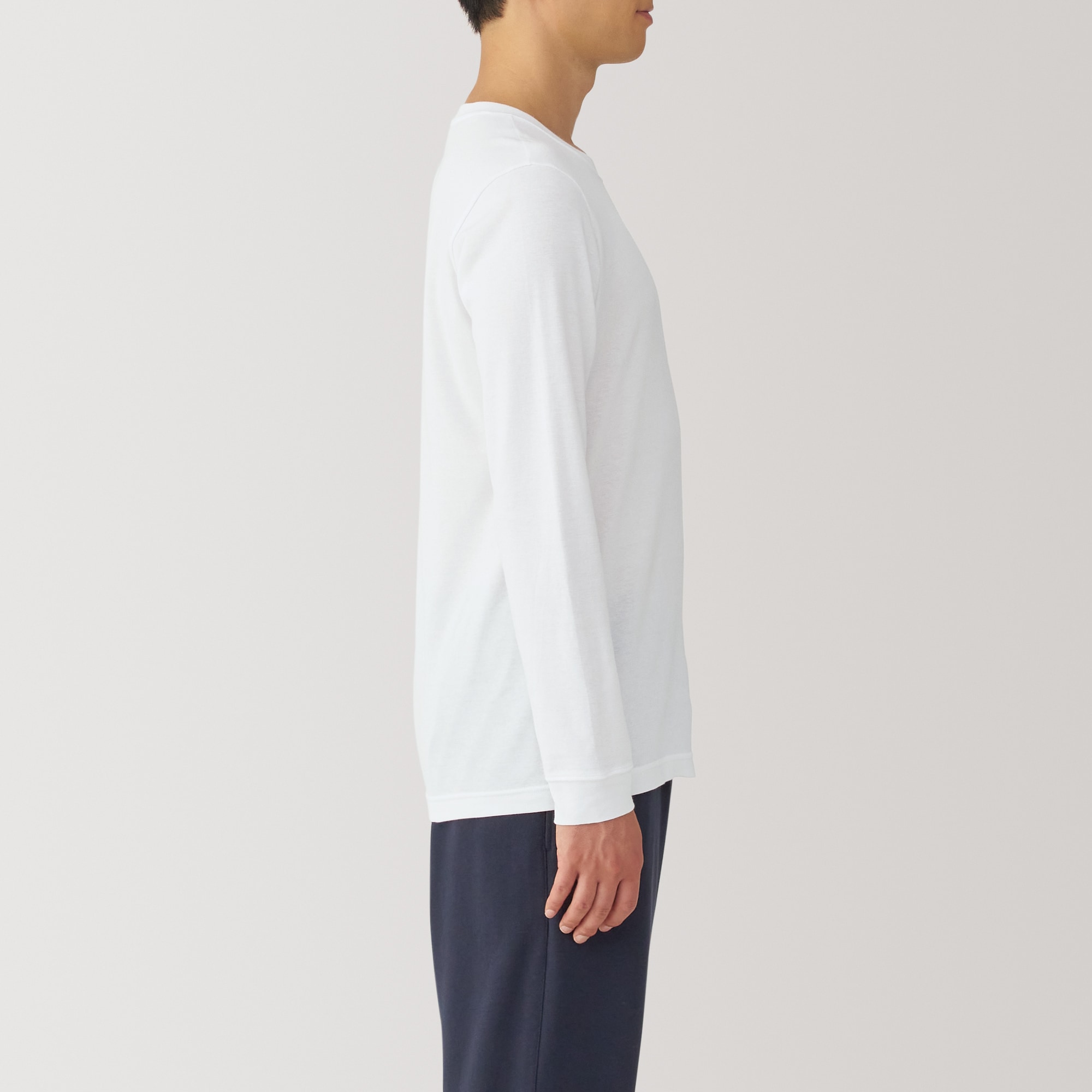 紳士　あったか綿　厚手　クルーネック長袖Ｔシャツ