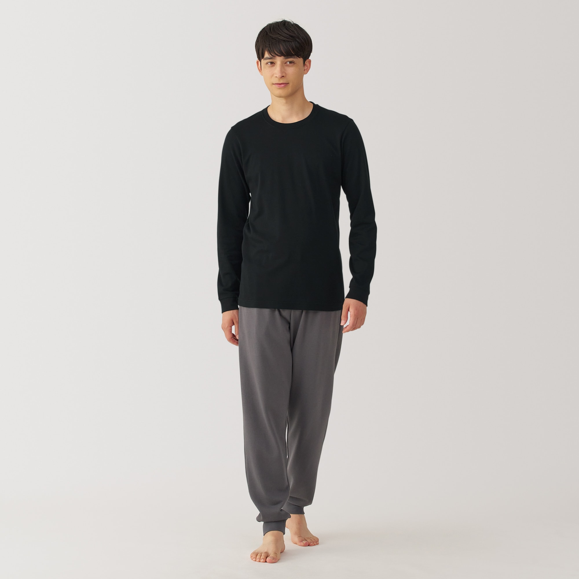 紳士　あったか綿　厚手　クルーネック長袖Ｔシャツ