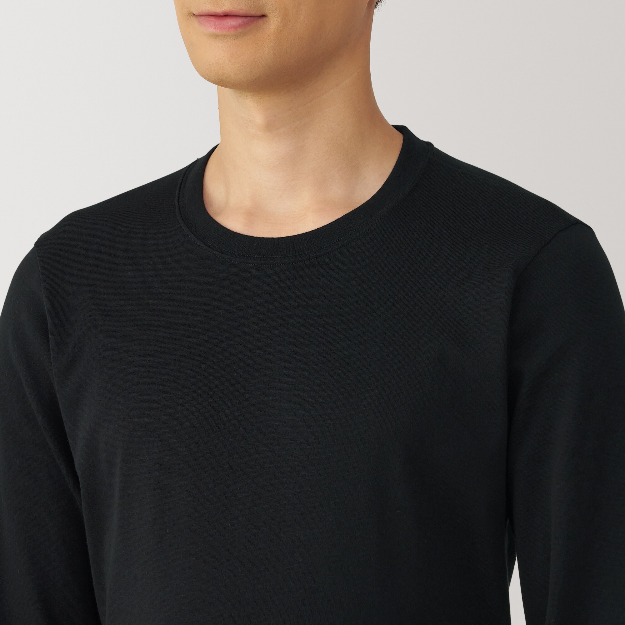 紳士　あったか綿　厚手　クルーネック長袖Ｔシャツ