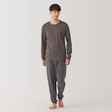 紳士　あったか綿　厚手　クルーネック長袖Ｔシャツ