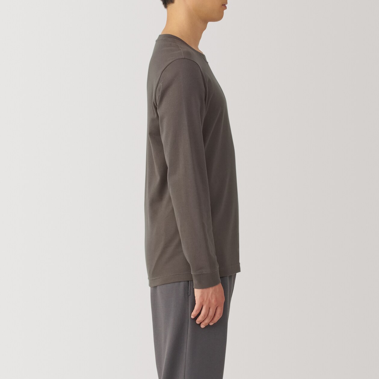 紳士　あったか綿　厚手　クルーネック長袖Ｔシャツ