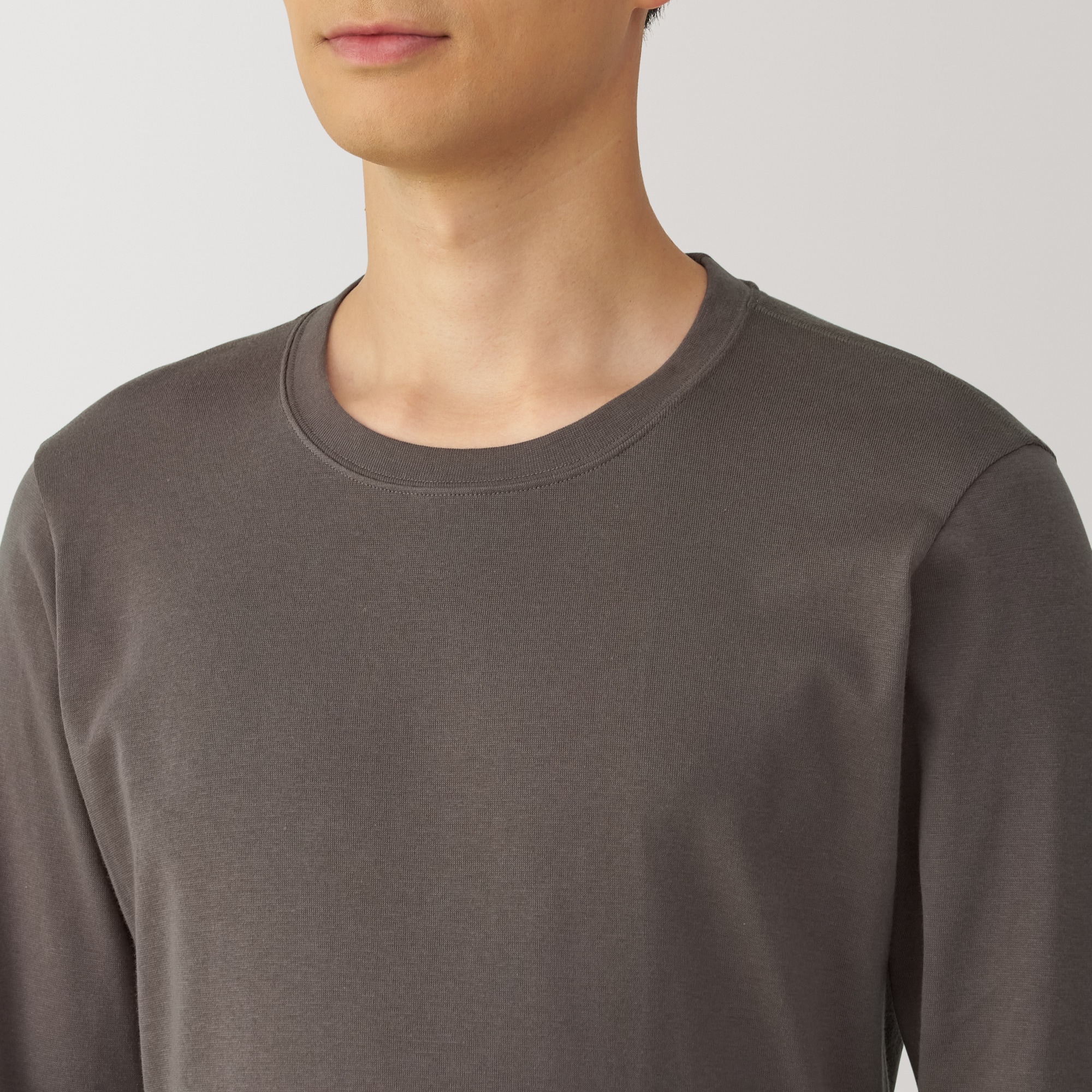 紳士　あったか綿　厚手　クルーネック長袖Ｔシャツ